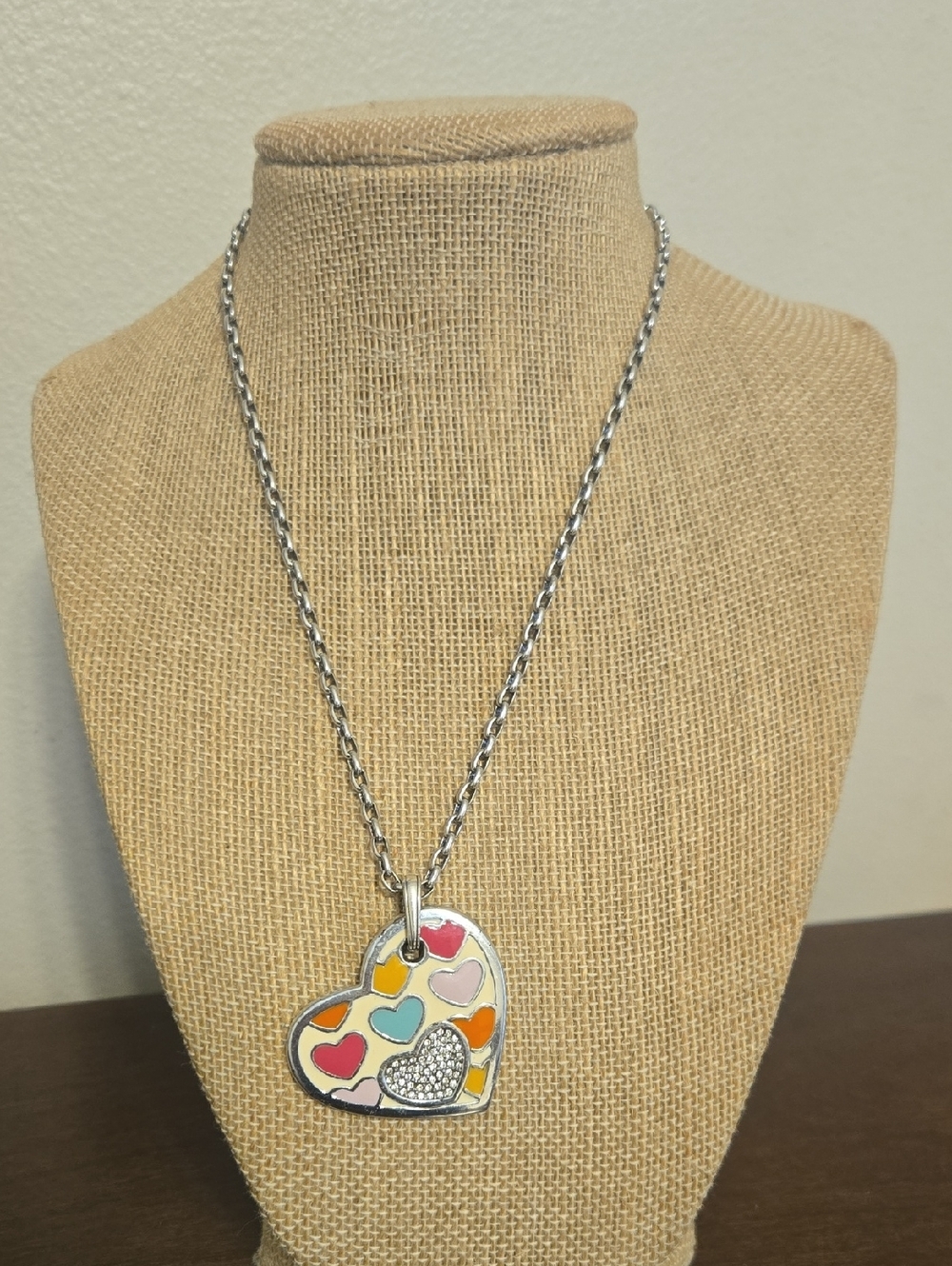 Brighton Bon Bon Hearts Heart Pendant Necklace - Silver Tone